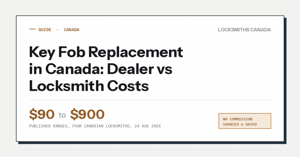 Key Fob Replacement in Canada: Dealer vs Locksmith Costs