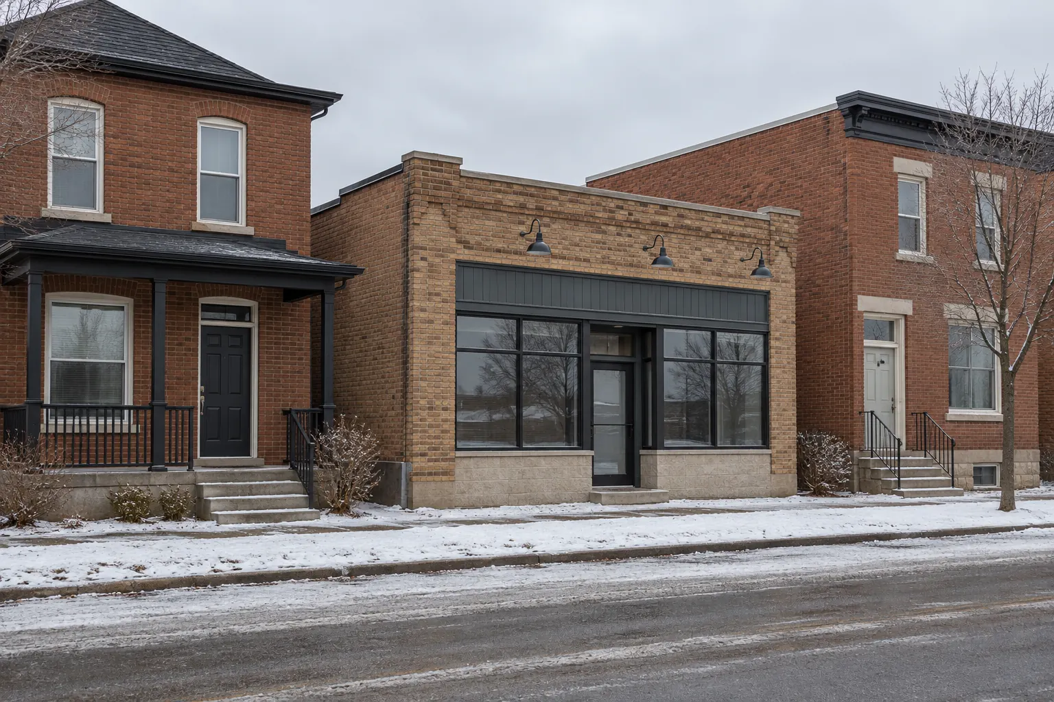 Brick prairie street in Saskatoon