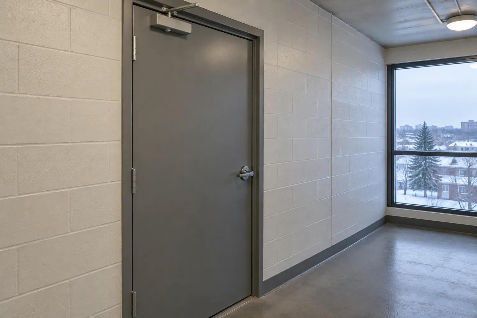 Fire-rated corridor door