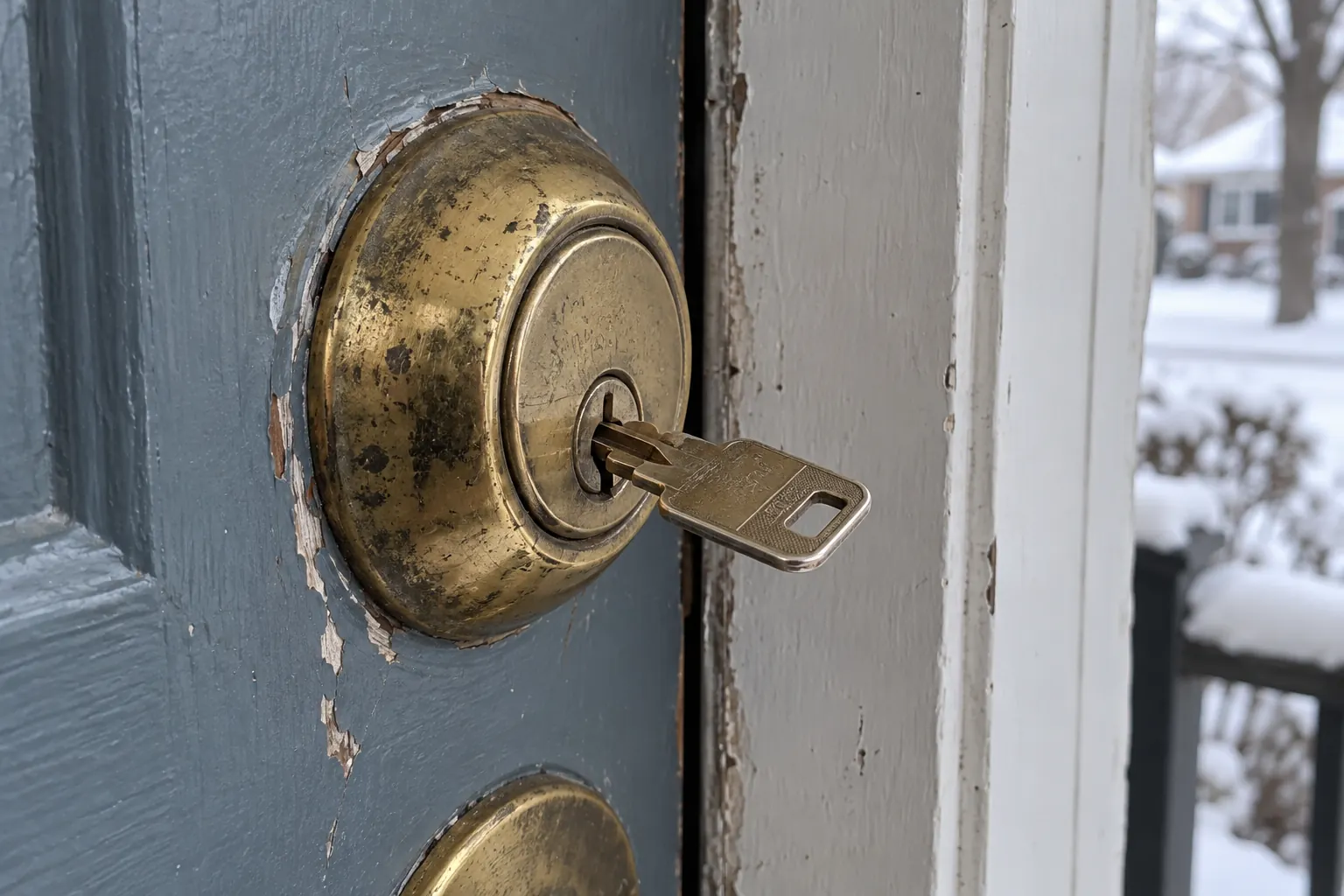 Key stuck in a door lock cylinder